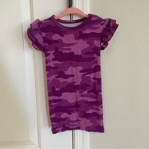Little Sleepies Play Purple Camo Ruffle Sleeve Top